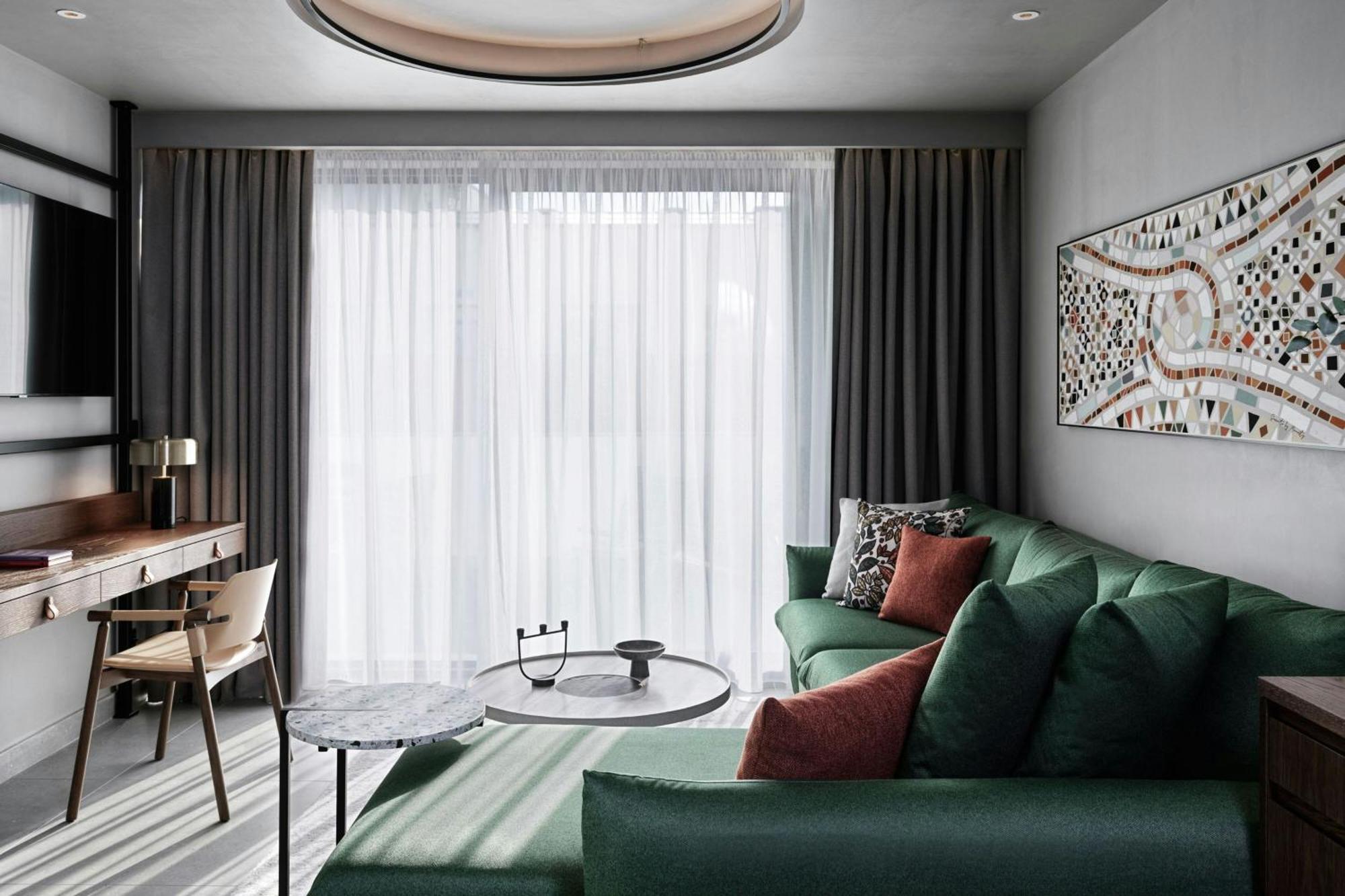 Monasty, Thessaloniki, Autograph Collection Hotel Buitenkant foto A 3D interior rendering of a living room